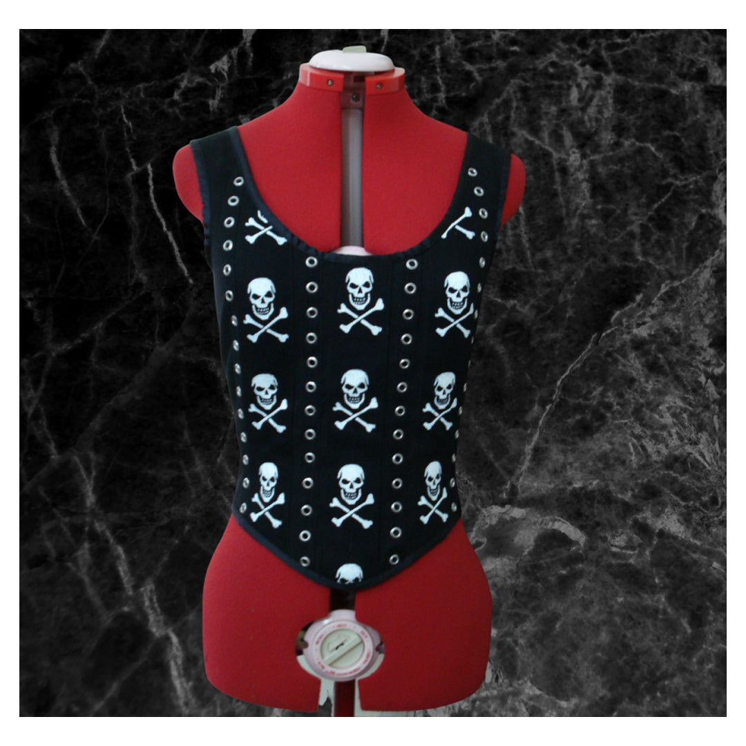 3F-218 – Over Bust, Skull Black Corset.