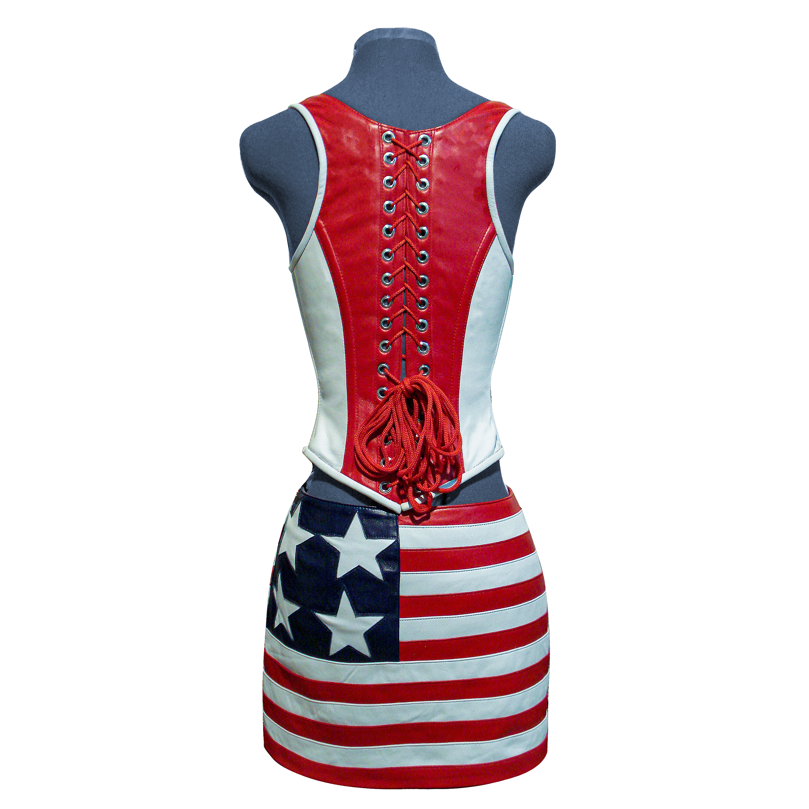 Leather Corset US Flag SSL-402-A