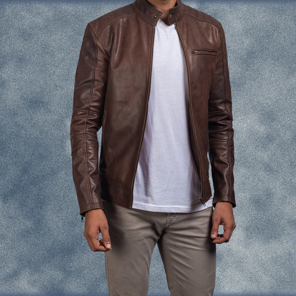 MLJ-110 – Men Leather Biker Jacket