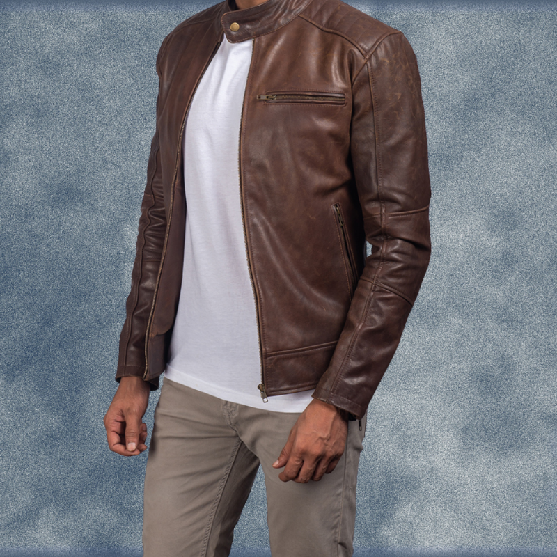 MLJ-110 – Men Leather Biker Jacket