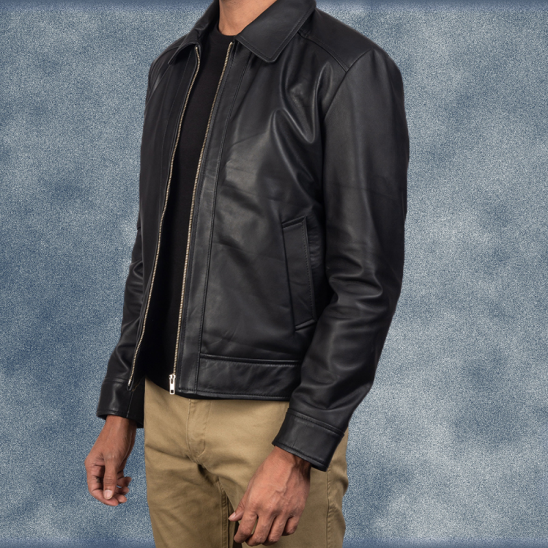 MLJ-111 – Men Shirt Collar Leather jacket