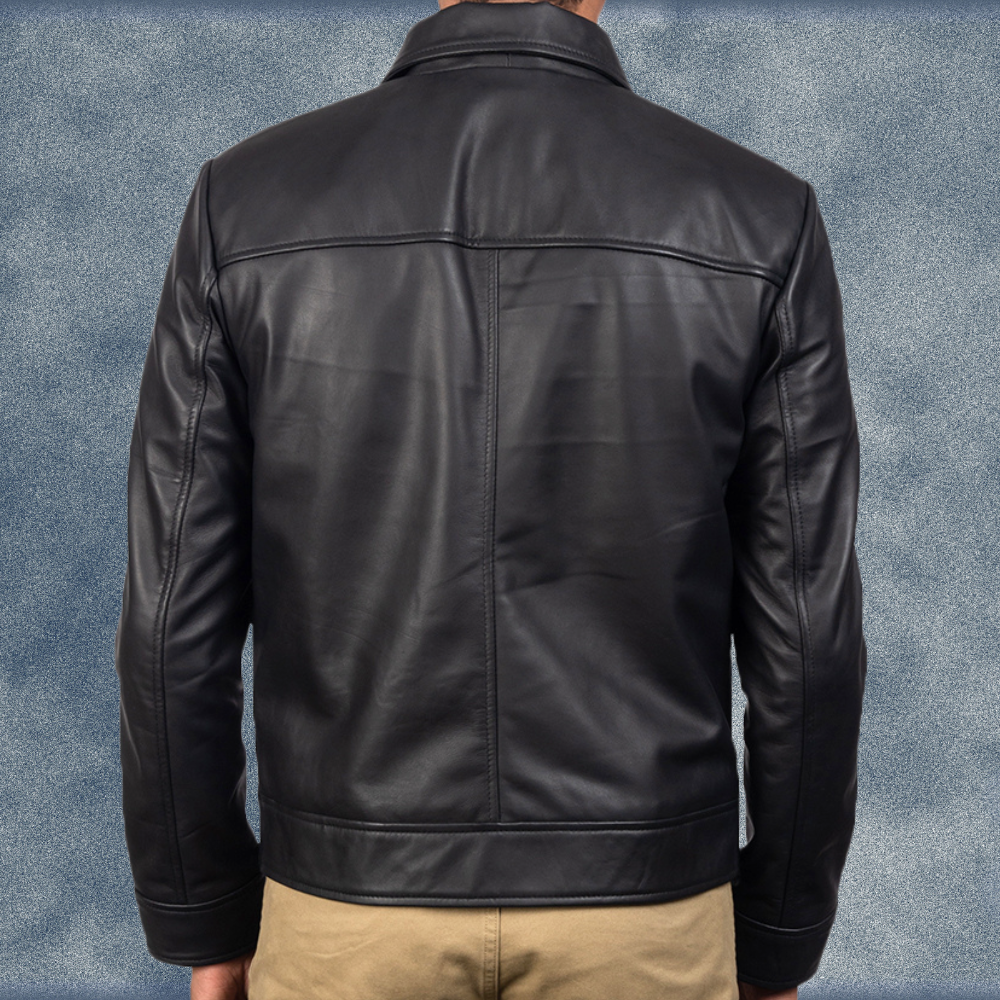 MLJ-111 – Men Shirt Collar Leather jacket