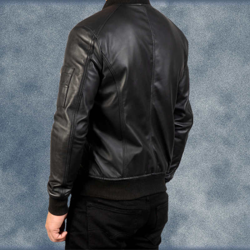 MLJ-113 – Men Leather Bomber Jacket