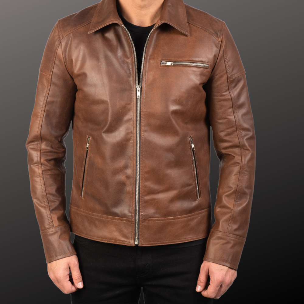 MLJ-115 – Men Biker Leather Jacket