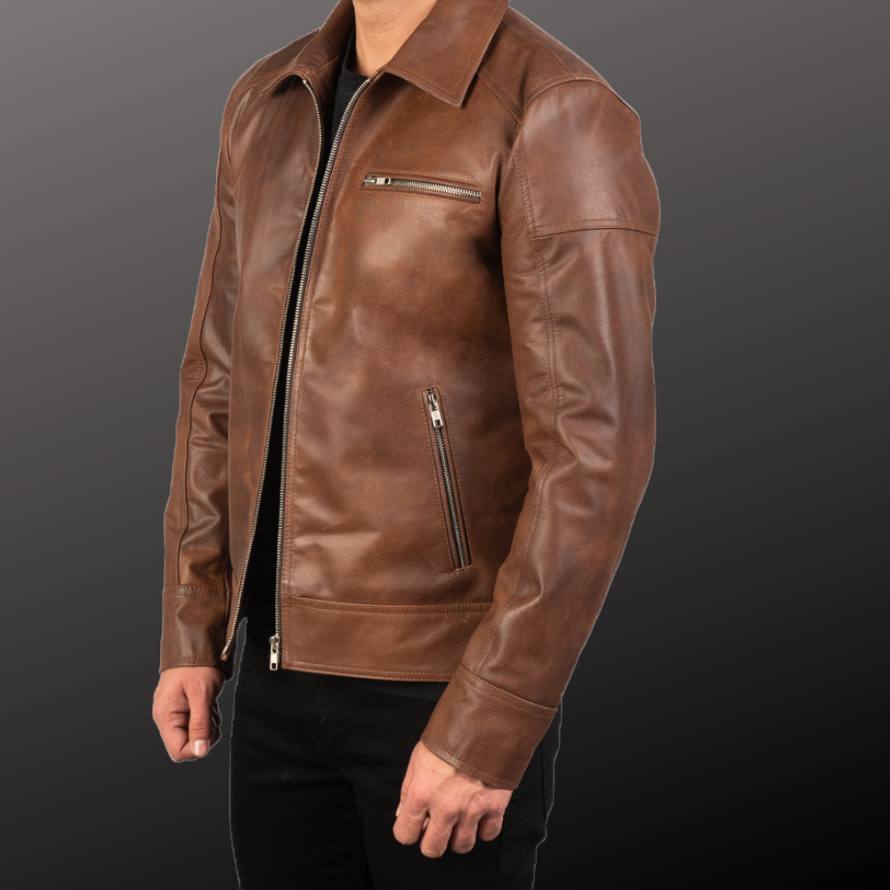 MLJ-115 – Men Biker Leather Jacket