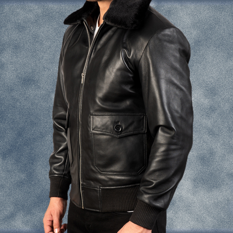 MLJ-117 – Stylish Bomber Leather Jacket