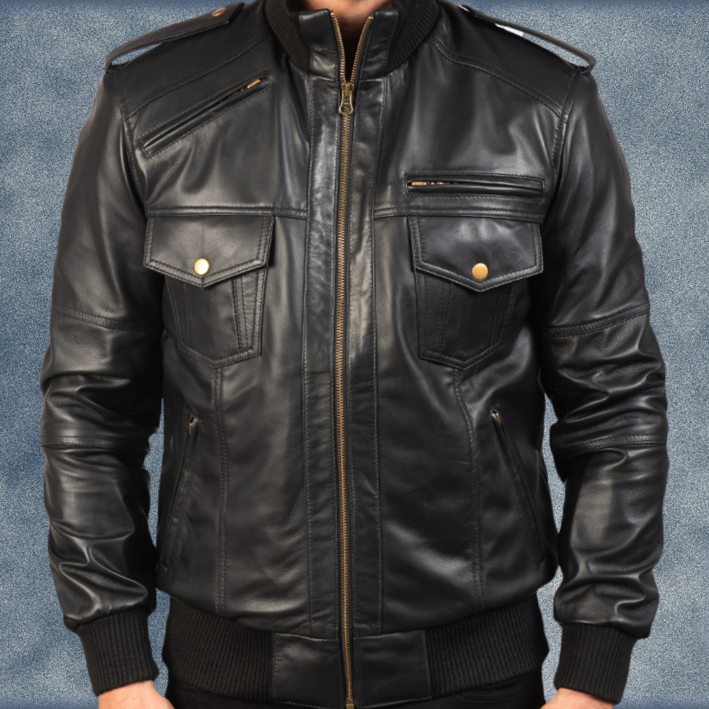 MLJ-126 – Leather Bomber Jacket