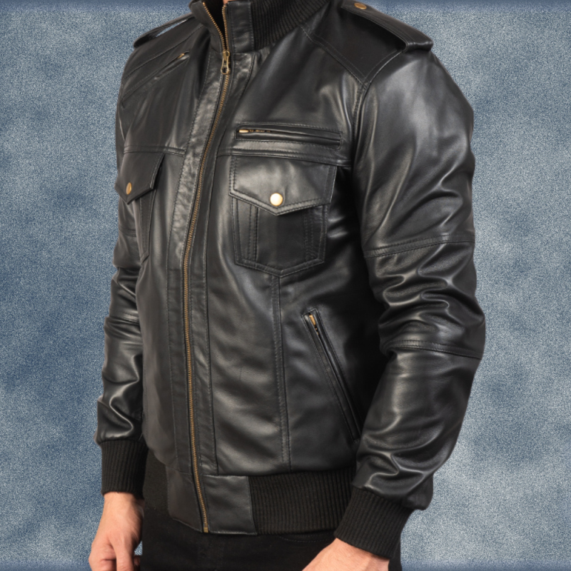 MLJ-126 – Leather Bomber Jacket