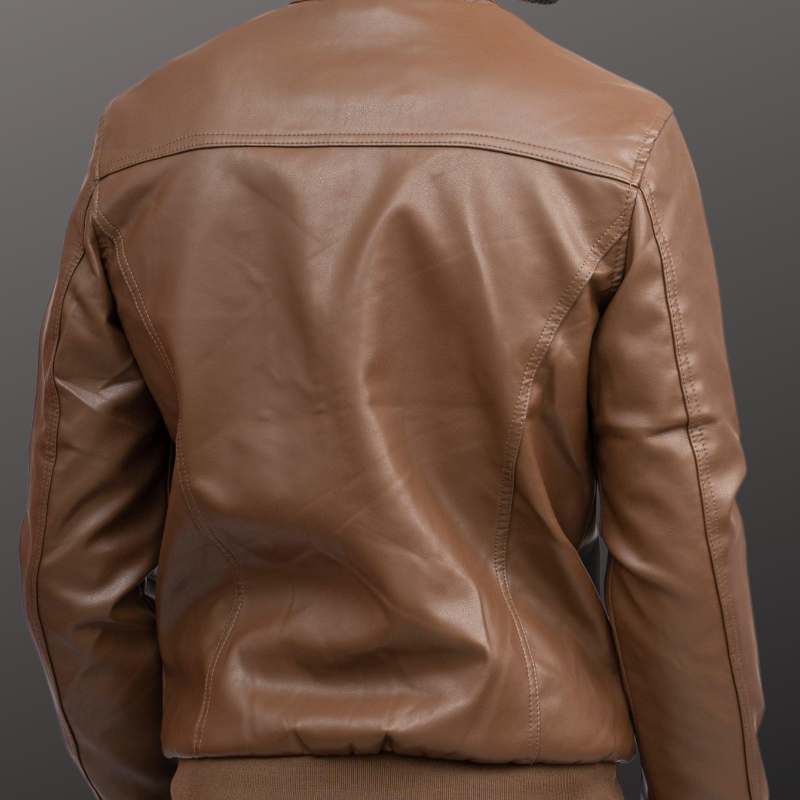 MLJ-131 – Men Front Zip Enclouser Leather Jacket