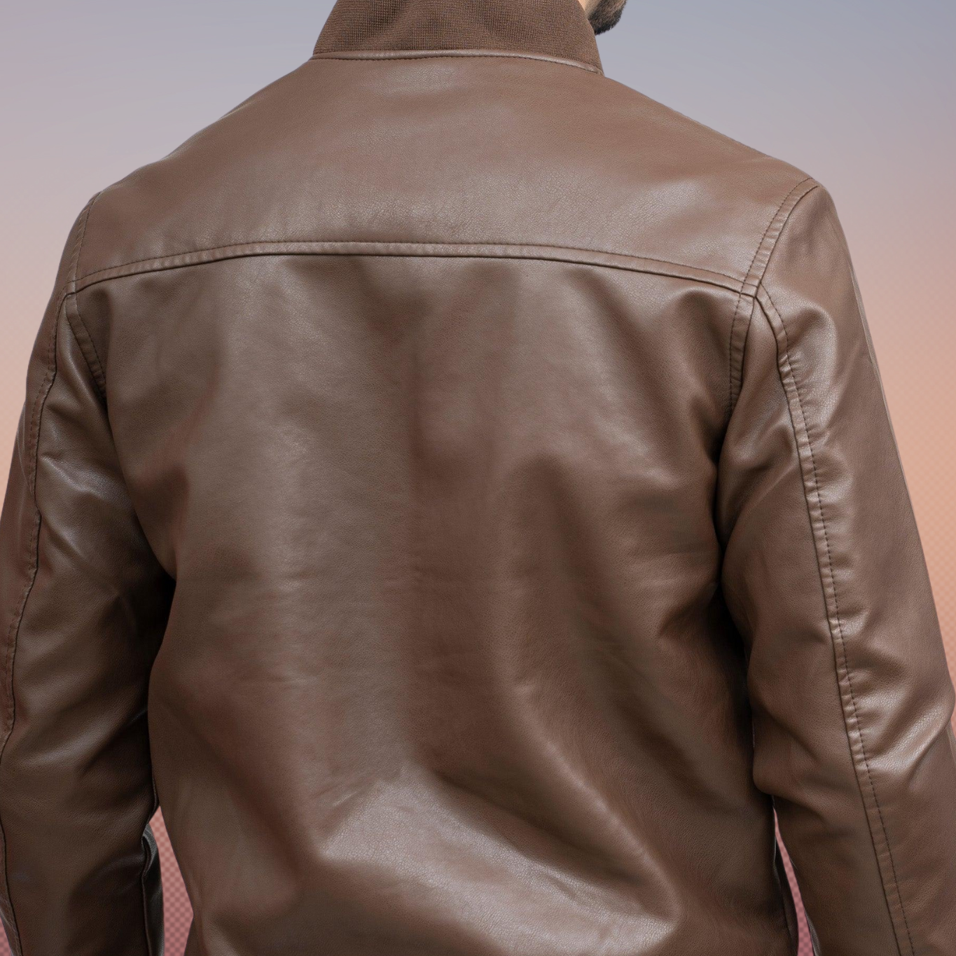 MLJ-133 – Men Stylish Front Zip Enclouser Leather Jacket