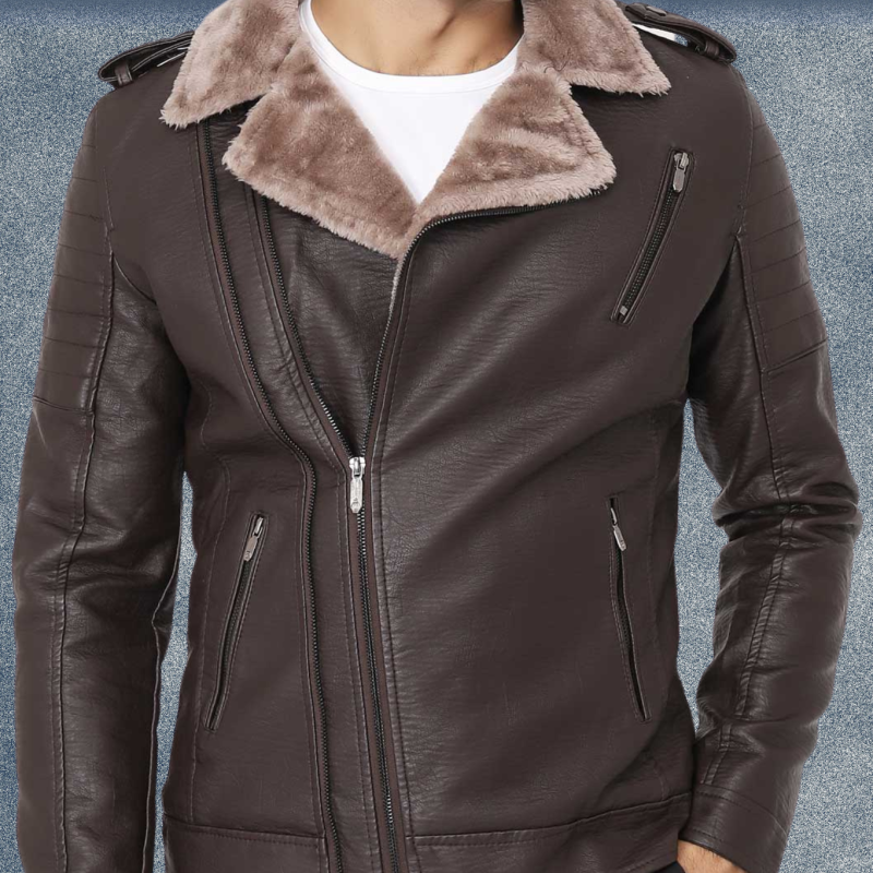 MLJ-134 – Fur Collar Leather Jacket