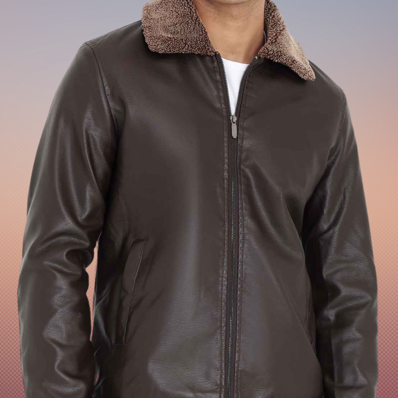 MLJ-137 – Stylish Collar Leather Jacket