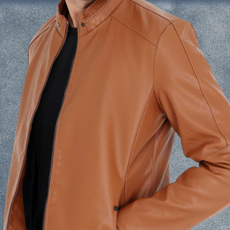 MLJ-139 – Men Leather Jacket With Side Pockets