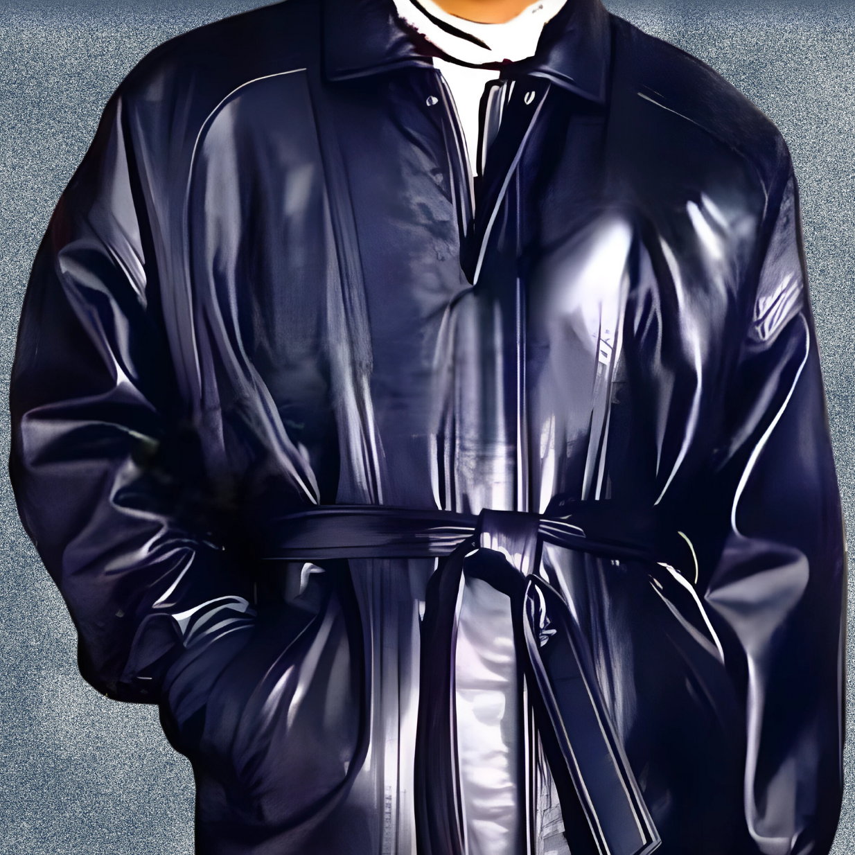 SJM-028 – Men Belted Leather Coat